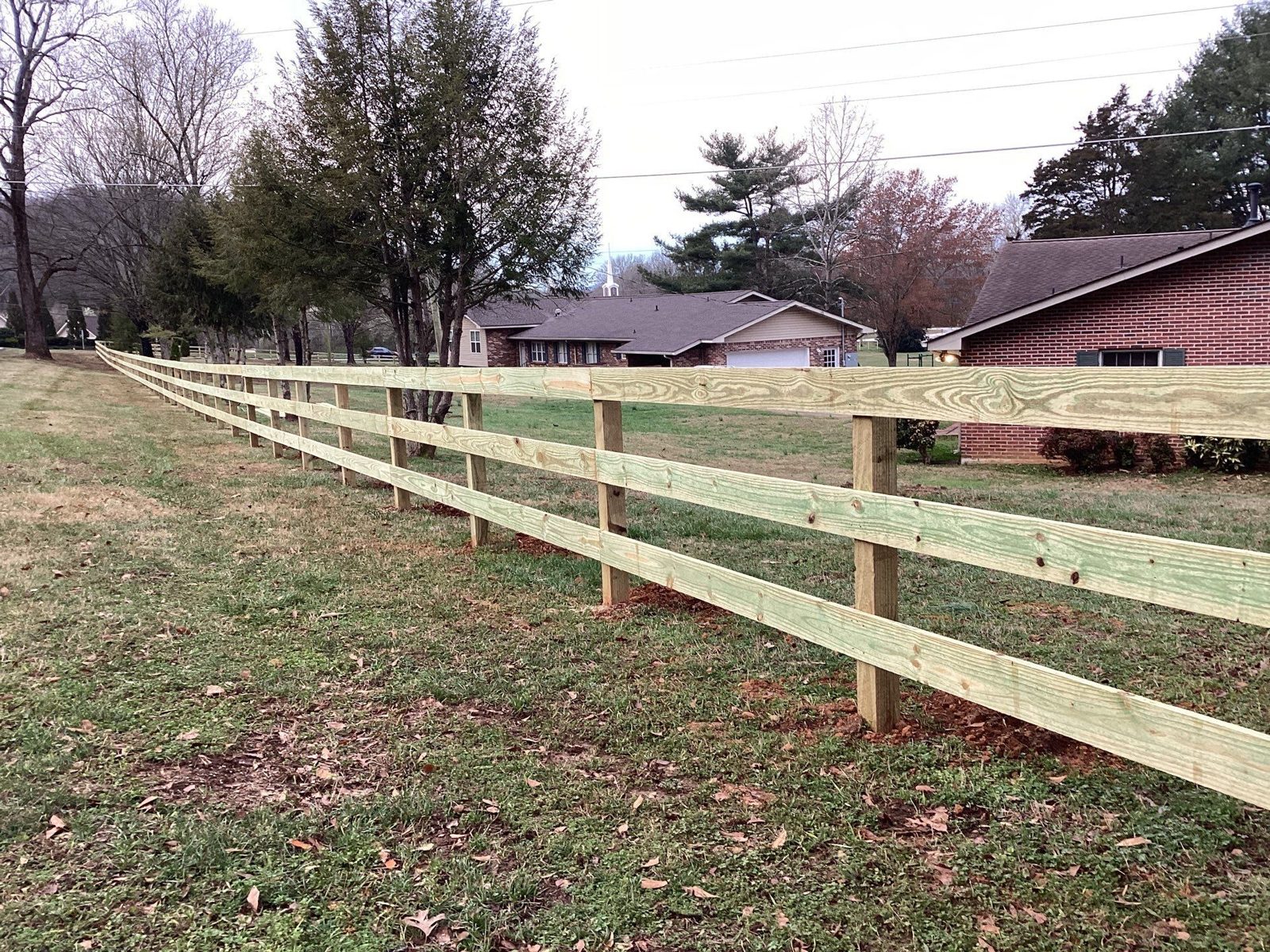 Wood split rail fence